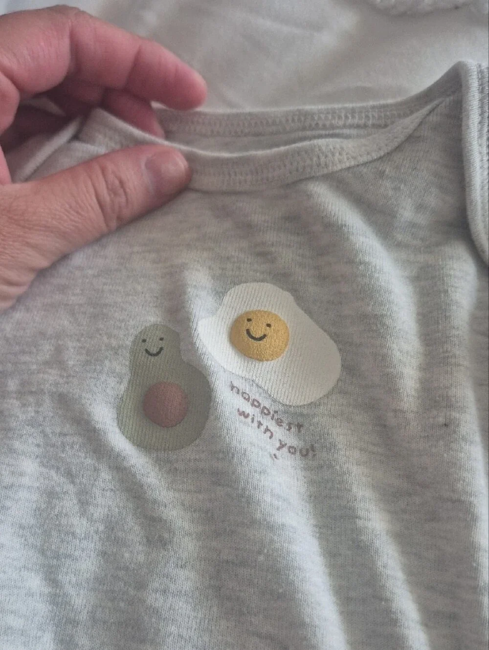 Carter's Baby Breakfast Bodysuits - Gray, White, Beige